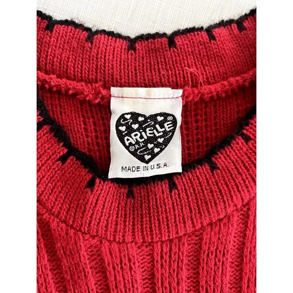 Arielle Sz S Vintage Teddy Bear Sweater Red Holiday Christmas Ugly 90's Kidcore